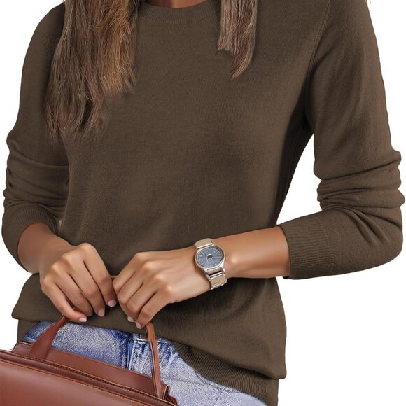 Fall Sweaters for Women 2025 Trendy Wool Blend Sweaters Long Sleeve Crewneck Fal - Picture 1 of 6
